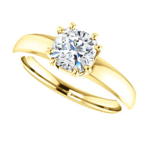 Cubic Zirconia Engagement Ring- The Reba (Customizable 8-pronged Cushion Cut Solitaire with Wide Band)