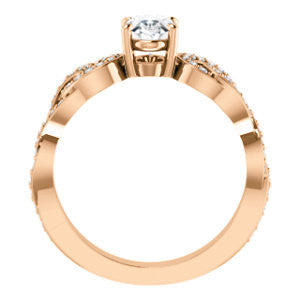 Cubic Zirconia Engagement Ring- The Myra (Customizable Oval Cut Split-Band Knots)