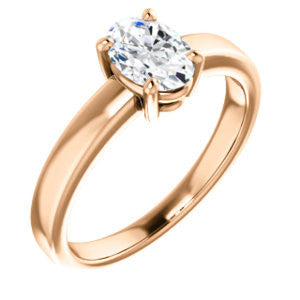 Cubic Zirconia Engagement Ring- The Myaka (Customizable Oval Cut Solitaire with Medium Band)