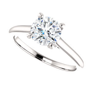 Cubic Zirconia Engagement Ring- The Madelyn (Customizable Round Cut Solitaire with Infinity Trellis Decoration)