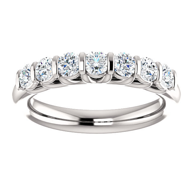 Cubic Zirconia Anniversary Ring Band, Style 122-615 (Customizable Round Cut)