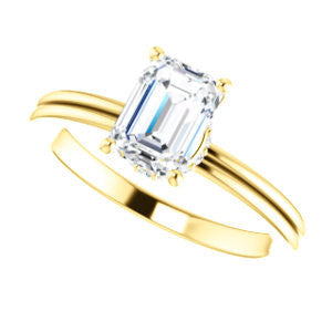 Cubic Zirconia Engagement Ring- The Leslie (Customizable Radiant Cut Setting with Under-Halo Trellis)