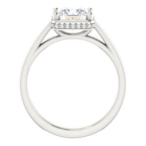 Cubic Zirconia Engagement Ring- The Juana (Customizable Cathedral-raised Princess Cut Design with Halo Accents and Under-Halo Style)