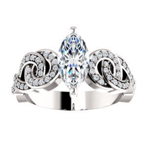 Cubic Zirconia Engagement Ring- The Myra (Customizable Marquise Cut Split-Band Knots)