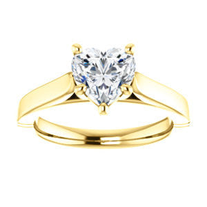 Cubic Zirconia Engagement Ring- The Kaela (Customizable Heart Cut Solitaire with Stackable Band)