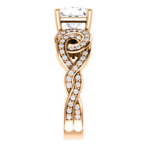 Cubic Zirconia Engagement Ring- The Myra (Customizable Princess Cut Split-Band Knots)