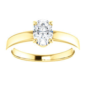 Cubic Zirconia Engagement Ring- The Myaka (Customizable Oval Cut Solitaire with Medium Band)