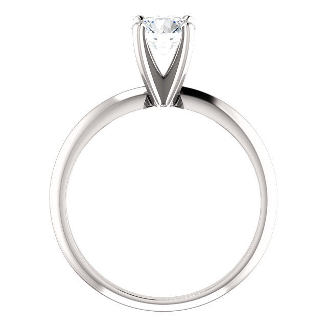 Cubic Zirconia Engagement Ring- The Sonya (4-prong Round Cut Solitaire with Light Band)