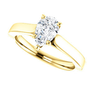 Cubic Zirconia Engagement Ring- The Kaela (Customizable Pear Cut Solitaire with Stackable Band)