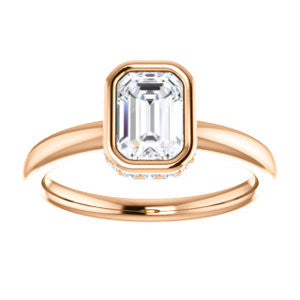 Cubic Zirconia Engagement Ring- The Zakiya (Customizable Bezel-set Radiant Cut Design with Filigree Fleur-de-Lis Trellis & Under-Halo Accents)