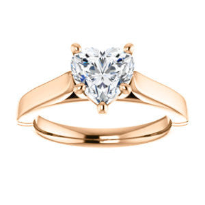 CZ Wedding Set, featuring The Kaela engagement ring (Customizable Heart Cut Solitaire with Stackable Band)