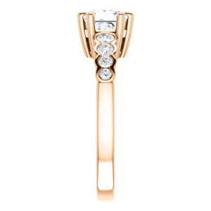 Cubic Zirconia Engagement Ring- The Jhenny (Customizable Princess Cut 9-Stone Design with Round Bezel Accents)