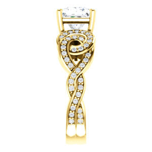 Cubic Zirconia Engagement Ring- The Myra (Customizable Princess Cut Split-Band Knots)