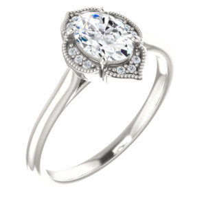 Cubic Zirconia Engagement Ring- The Charleze Isabella (Customizable Oval Cut)