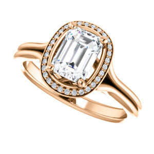 Cubic Zirconia Engagement Ring- The Jaci (Customizable Cathedral-set Radiant Cut Design with Split-Band and Halo Accents)