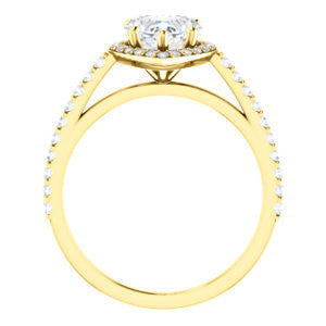 Cubic Zirconia Engagement Ring- The Monique (Customizable Heart Cut Cathedral-Halo with Thin Pave-Band)
