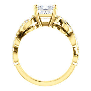 Cubic Zirconia Engagement Ring- The Carla (Customizable Princess Cut Split-Band Curves)