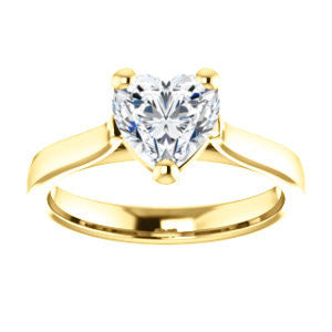CZ Wedding Set, featuring The Noemie Jade engagement ring (Customizable Cathedral-set Heart Cut Solitaire)