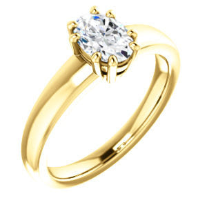 Cubic Zirconia Engagement Ring- The Reba (Customizable 8-pronged Oval Cut Solitaire with Wide Band)