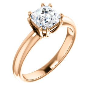 Cubic Zirconia Engagement Ring- The Ziitlaly (Customizable Asscher Cut Solitaire with High Basket)