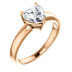 Cubic Zirconia Engagement Ring- The Myaka (Customizable Heart Cut Solitaire with Medium Band)