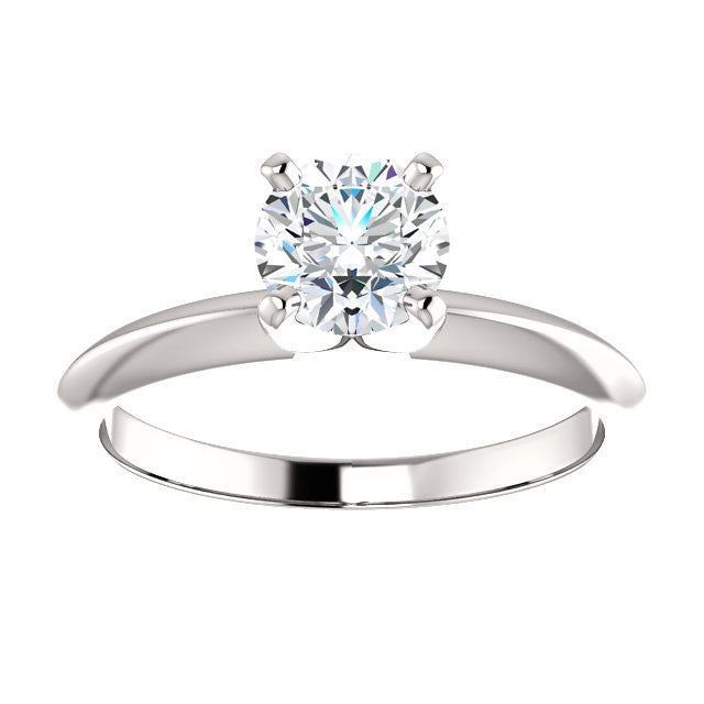 Cubic Zirconia Engagement Ring- The Sonya (4-prong Round Cut Solitaire with Light Band)