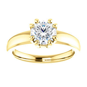 Cubic Zirconia Engagement Ring- The Reba (Customizable 8-pronged Round Cut Solitaire with Wide Band)