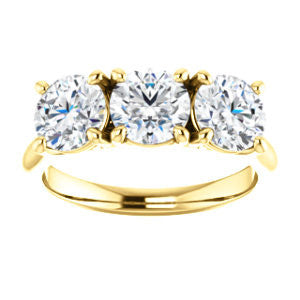 Cubic Zirconia Engagement Ring- The Londyn (Customizable Triple Round Cut 3-stone Style)