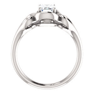 Cubic Zirconia Engagement Ring- The Bentley (Customizable Radiant Cut Solitaire with Wide Tapered Band and Side Engraving Motif)