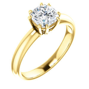 Cubic Zirconia Engagement Ring- The Ziitlaly (Customizable Cushion Cut Solitaire with High Basket)