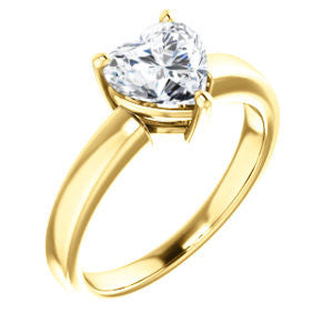 Cubic Zirconia Engagement Ring- The Myaka (Customizable Heart Cut Solitaire with Medium Band)
