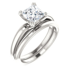 The Jodee- Cathedral-set Princess Cut Solitaire Ring with Tapered Band ...