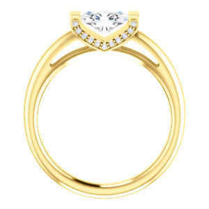 CZ Wedding Set, featuring The Tory engagement ring (Customizable Cathedral-style Bar-set Oval Cut Ring with Prong Accents)