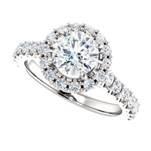 Cubic Zirconia Engagement Ring- The Mckenzie (Customizable Round Cut)