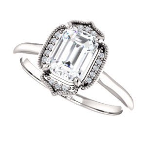 Cubic Zirconia Engagement Ring- The Charleze Isabella (Customizable Radiant Cut)