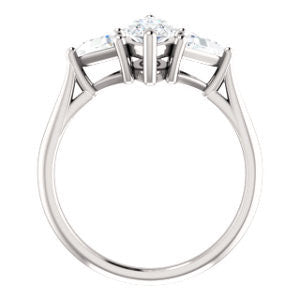 CZ Wedding Set, featuring The Prisma engagement ring (Classic Three-Stone Triangle Accent and Marquise Cut center)