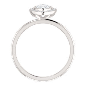 Cubic Zirconia Engagement Ring- The Maura (Customizable Bezel-set Pear Cut Halo Design with Thin Band)