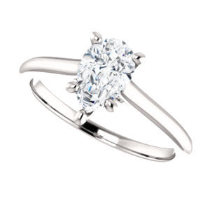 Cubic Zirconia Engagement Ring- The Madelyn (Customizable Pear Cut Solitaire with Infinity Trellis Decoration)