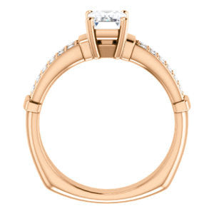 Cubic Zirconia Engagement Ring- The Rachana (Customizable Radiant Cut Design with Wide Split-Pavé Band and Euro Shank)