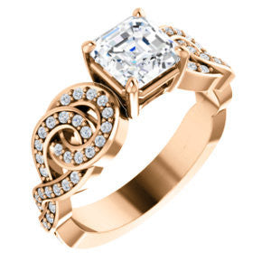 Cubic Zirconia Engagement Ring- The Myra (Customizable Asscher Cut Split-Band Knots)