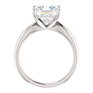 Cubic Zirconia Engagement Ring- The Nyah (Customizable Princess Cut Solitaire with Tapered Bevel Band)