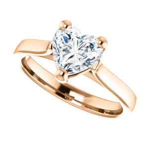 Cubic Zirconia Engagement Ring- The Noemie Jade (Customizable Cathedral-set Heart Cut Solitaire)