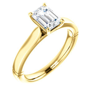 CZ Wedding Set, featuring The Kaela engagement ring (Customizable Emerald Cut Solitaire with Stackable Band)
