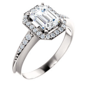 Cubic Zirconia Engagement Ring- The Maxine (Customizable Radiant Cut)