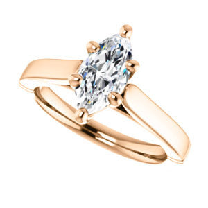 CZ Wedding Set, featuring The Kaela engagement ring (Customizable Marquise Cut Solitaire with Stackable Band)