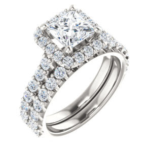 Cubic Zirconia Engagement Ring- The Mckenzie (Customizable Princess Cut)