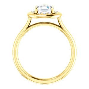 Cubic Zirconia Engagement Ring- The Kajal (Asscher Cut Tapered Faux Bezel Halo)