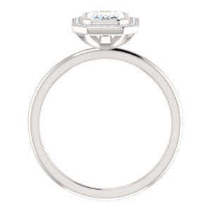 Cubic Zirconia Engagement Ring- The Maura (Customizable Bezel-set Radiant Cut Halo Design with Thin Band)