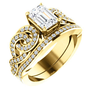Cubic Zirconia Engagement Ring- The Myra (Customizable Radiant Cut Split-Band Knots)