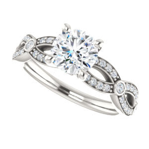 Cubic Zirconia Engagement Ring- The Catalina (Customizable Round Cut)
